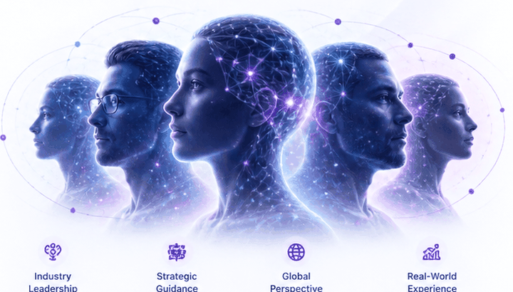 Animated illustration of connected advisor profiles